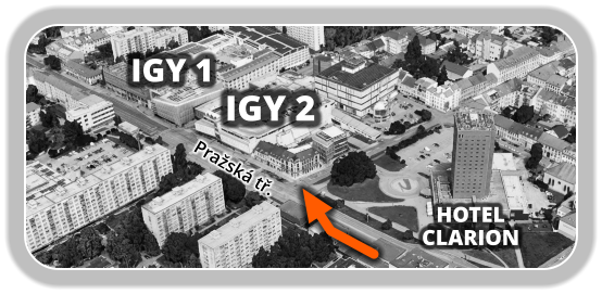 Mapa - České Budějovice - vedle IGY 2 a Hotelu Clarion - Fráni Šrámka 1229/1 | Oční optika Zlatá fontána